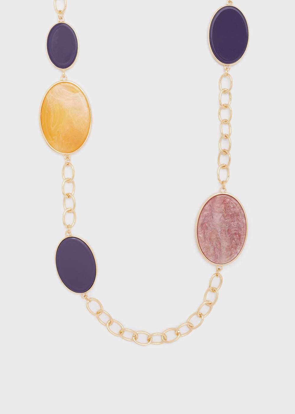 COLLANA DOTTY LUNGA RESINA GIALLO/VIOLA NALÌ