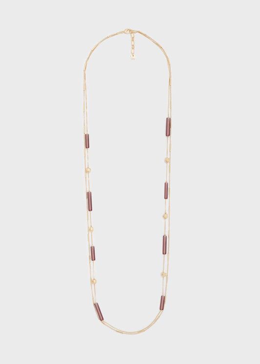 COLLANA MARIA LUNGA ORO+RESINA VINO NALÌ