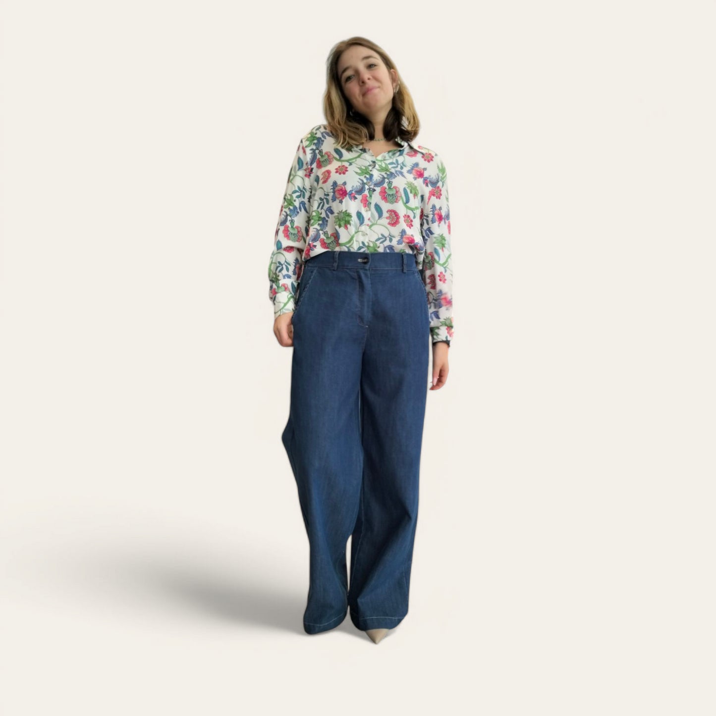 PANTALONE A PALAZZO IN CHAMBRAY WÙSIDE