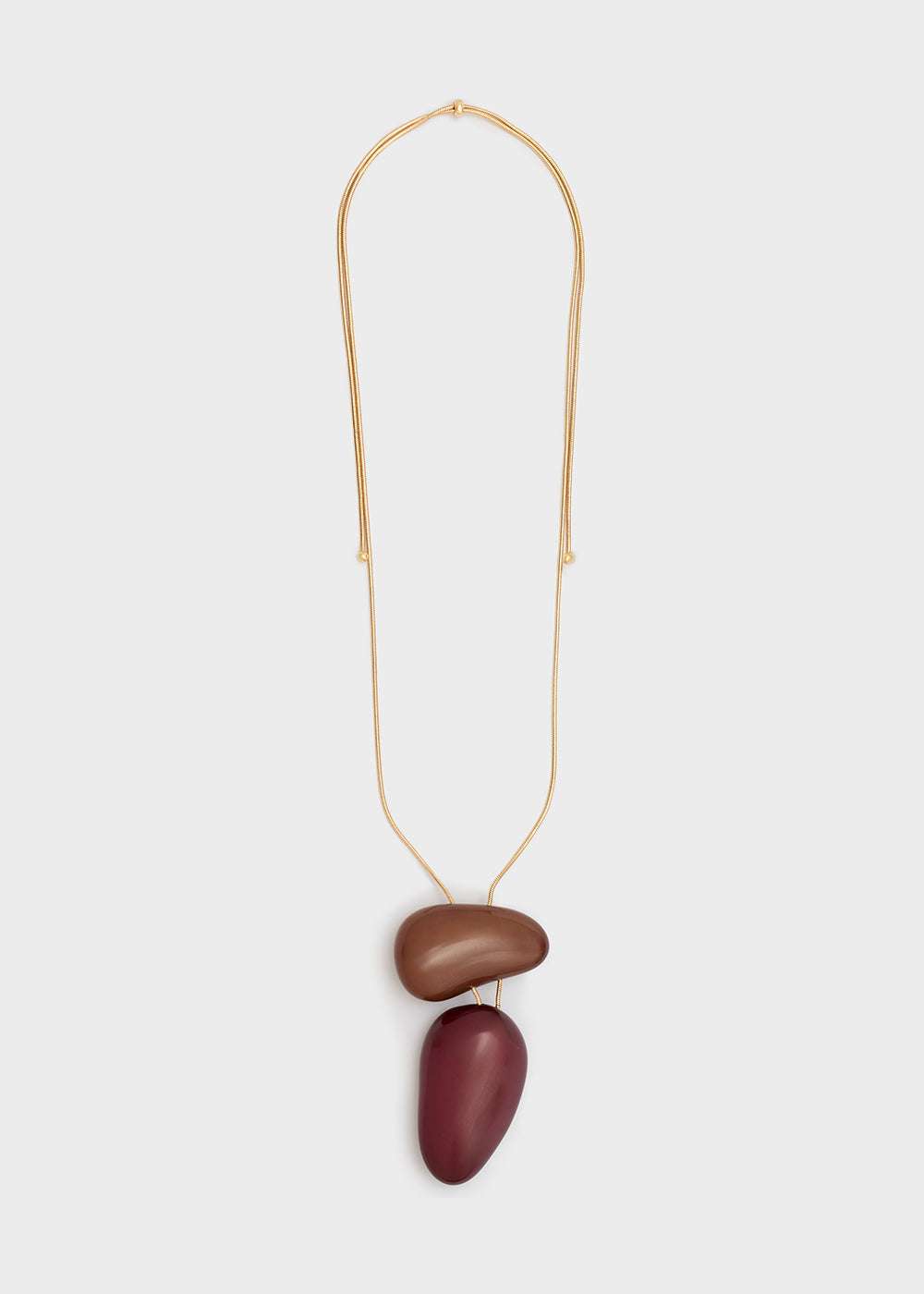 COLLANA BEAN LUNGA PENDENTE RESINA BORDEAUX NALÍ