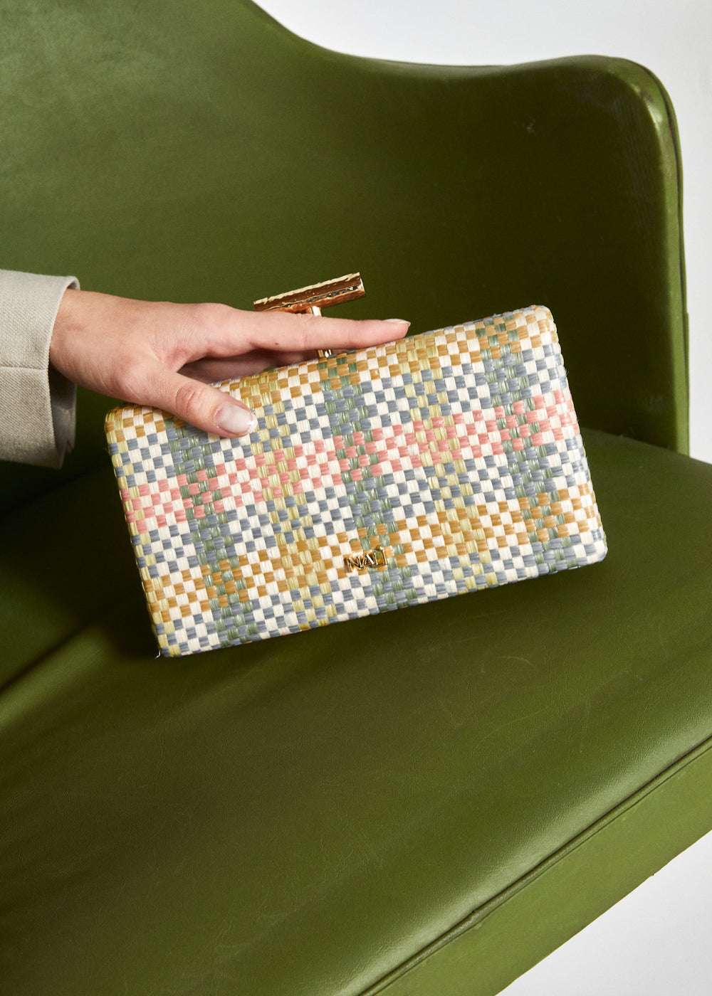 CLUTCH PERLA VERDE E ROSA NALÌ