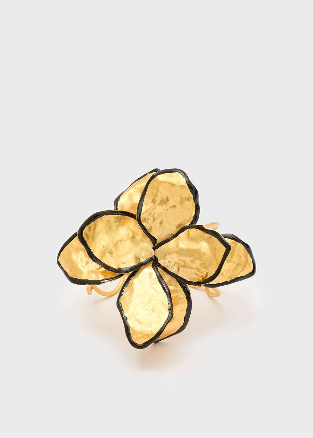 BRACCIALE FIORE CON SMALTO ORO\NERO NALÍ