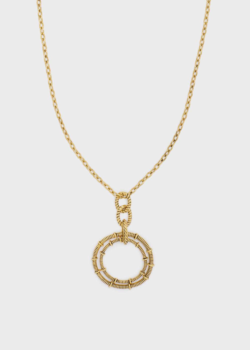 COLLANA LUNGA DOPPIO CERCHIO ORO ANTICATO NALÌ