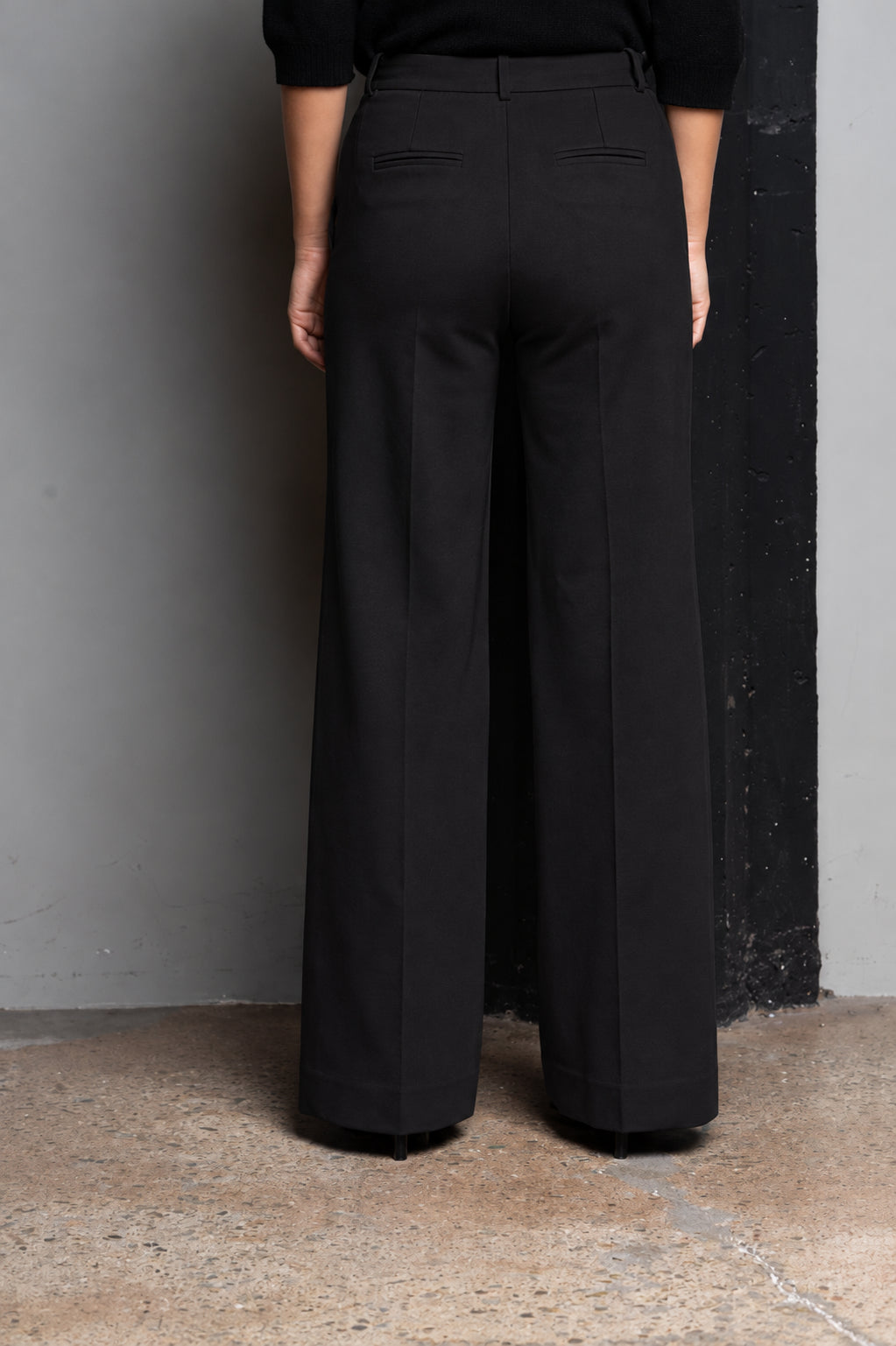 PANTALONI WIDE LEG IN PUNTO MILANO NERO KAOS JEANS