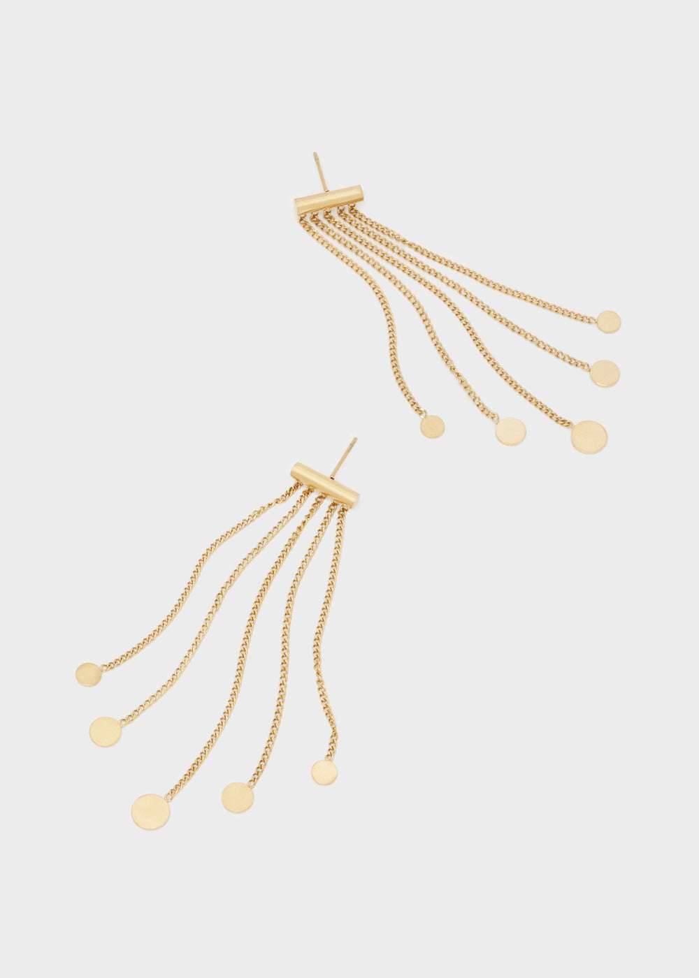 ORECCHINI LUNGHI SFERE PIATTE ACC.INO. ORO NALÌ