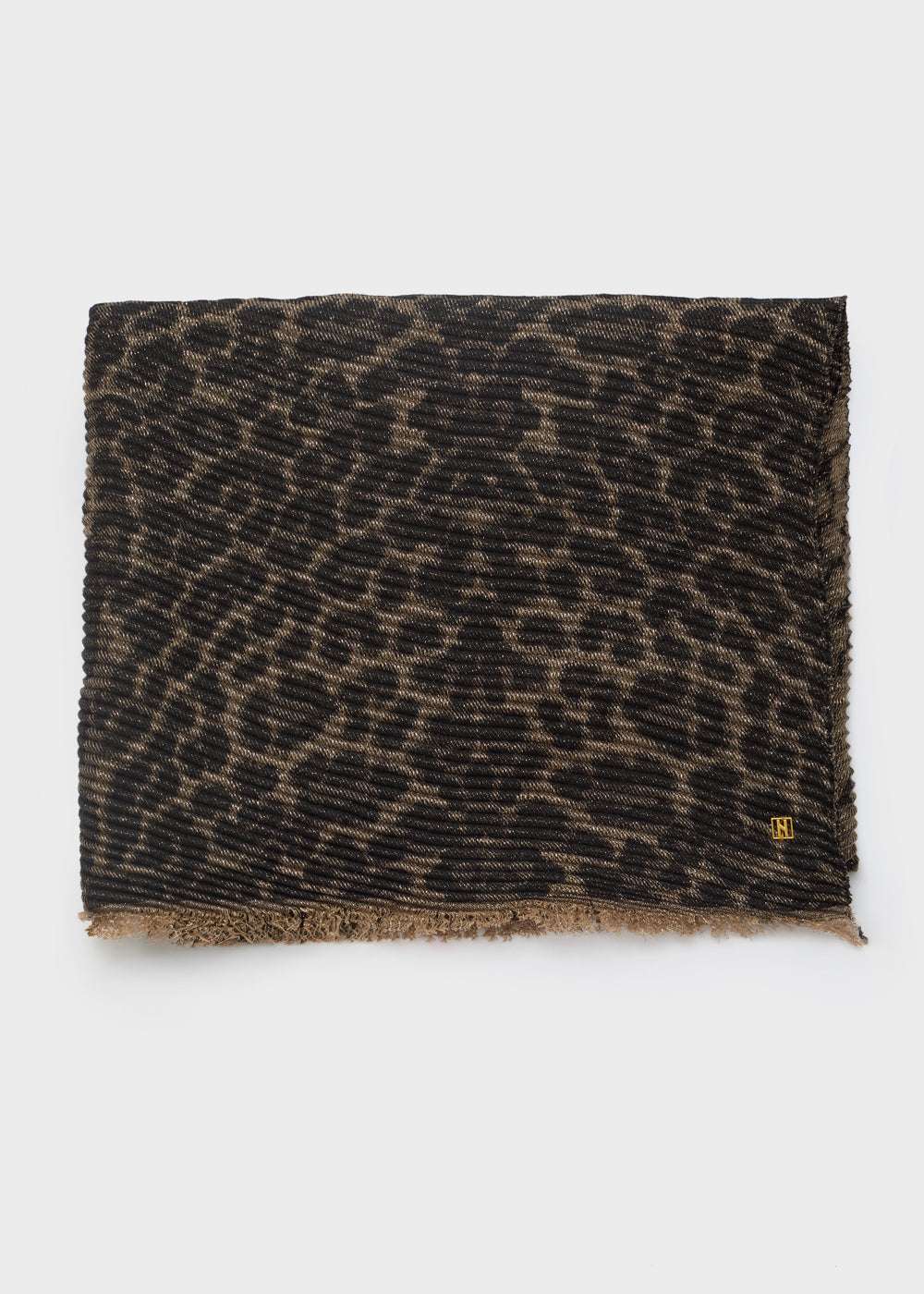 SCIARPA ANIMALIER LUREX PLISSE ORO/NERO NALÍ