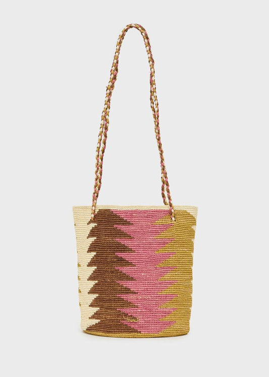 BORSA RHAMA MEDIUM STRIPE IN RAFIA MULTICOLOR NALÌ