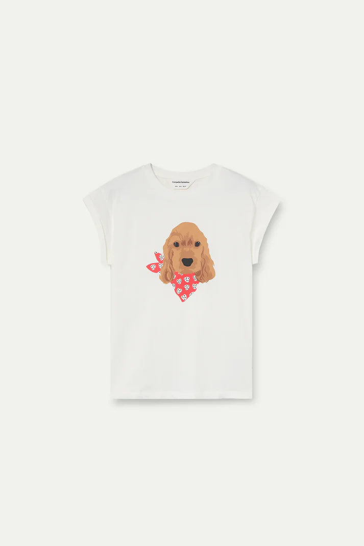 T-SHIRT BIANCA STAMPA COKER COMPANIA FANTASTICA