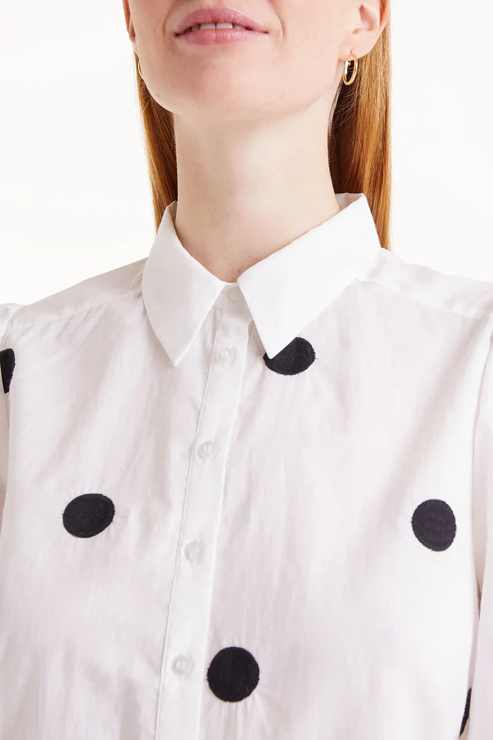 CAMICIA MANICA CORTA FANTASIA POIS NERI COMPANIA FANTASTICA