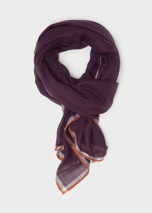 SCIARPA SOTTILE SANDY CON BORDO LUREX VIOLA NALÌ