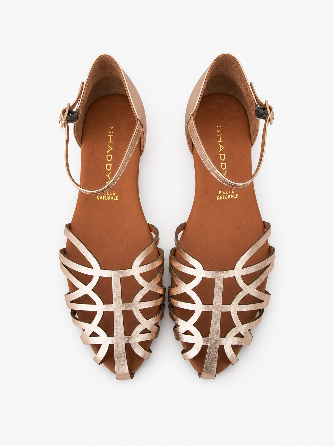 SLINGBACK TRECCIE METALIZZATO ORO ROSA SHADDY
