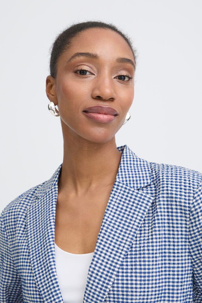 Blazer IHJILMA SODALITE BLUE/WHITE CHECK ICHI