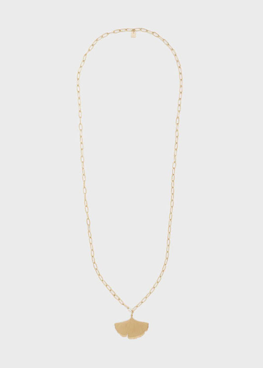 COLLANA LUNGA CIONDOLO FOGLIA ACC.INO.ORO NALÌ