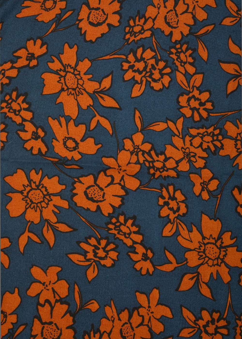 FOULARD AMPIO FIORI ARANCIO/BLU NALÍ