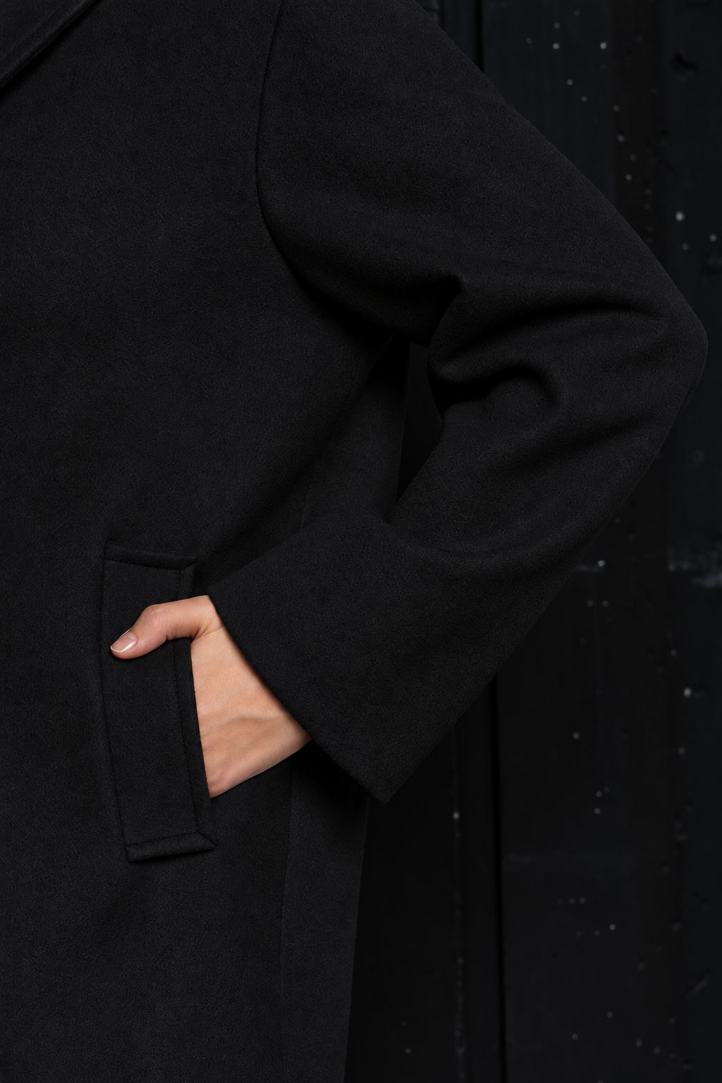 CAPPOTTO CORTO MONOPETTO A DUE BOTTONI IN MISTO LANA NERO KAOS JEANS