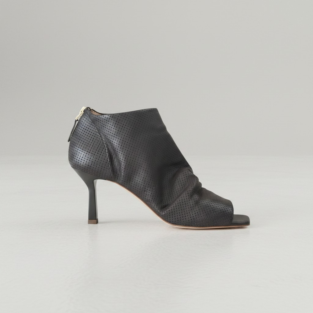 Stivaletti Open Toe Perforato Fondente T.70 JULIE DEE