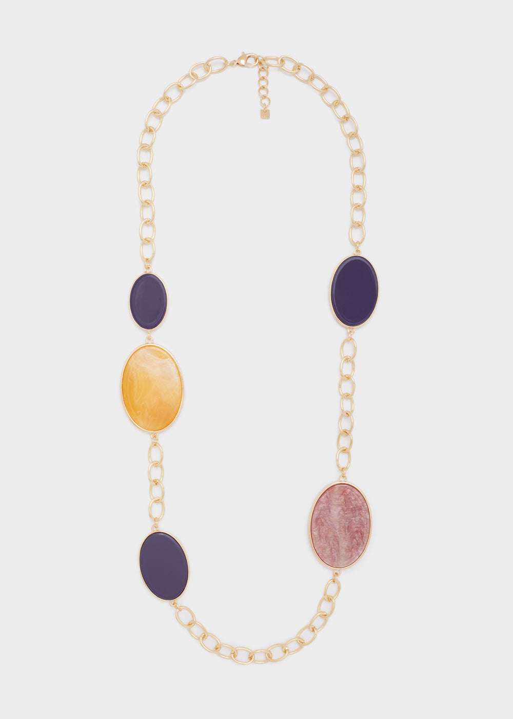 COLLANA DOTTY LUNGA RESINA GIALLO/VIOLA NALÌ