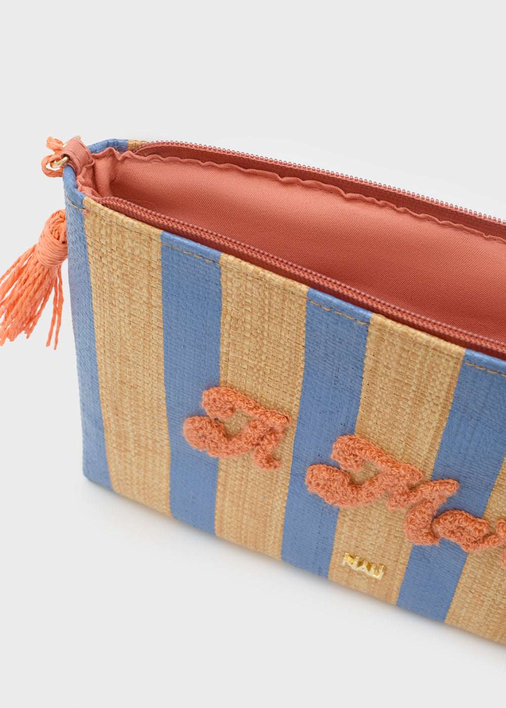 POCHETTE CAPRI IN RAFIA RIGHE AZZURRE NALÌ