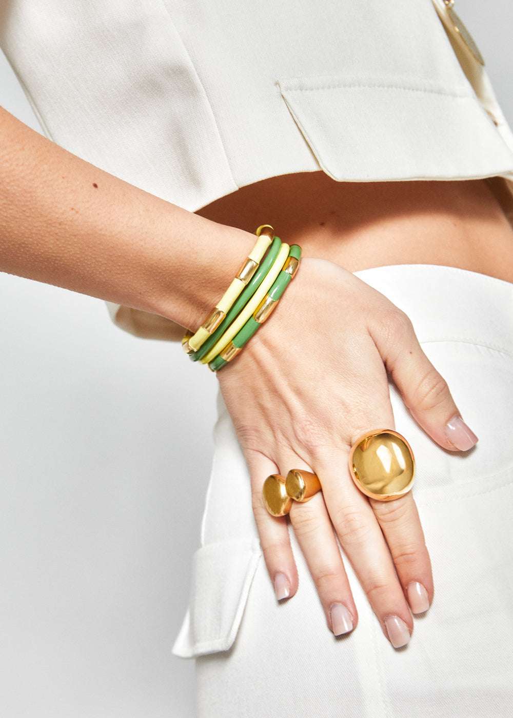 BRACCIALE ECHO ACC.INOS. SMALTATO GIALLO NALÌ