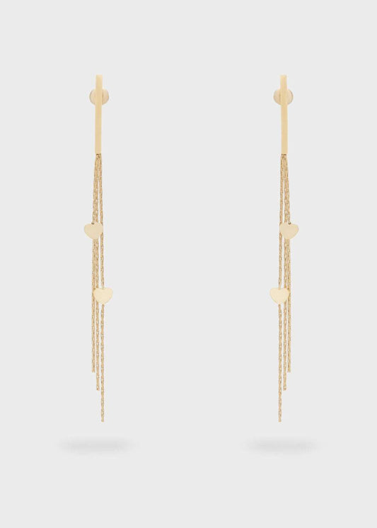 ORECCHINI LUNGHI SOTTILI CUORI ACC.INO. ORO NALÌ