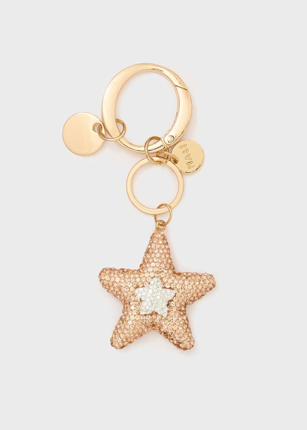 PORTACHIAVI STARS PIETRE ORO/ARGENTO NALÌ