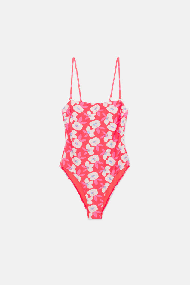 COSTUME DA BAGNO FANTASIA FLOREALE ROSSA COMPANAI FANTASTICA