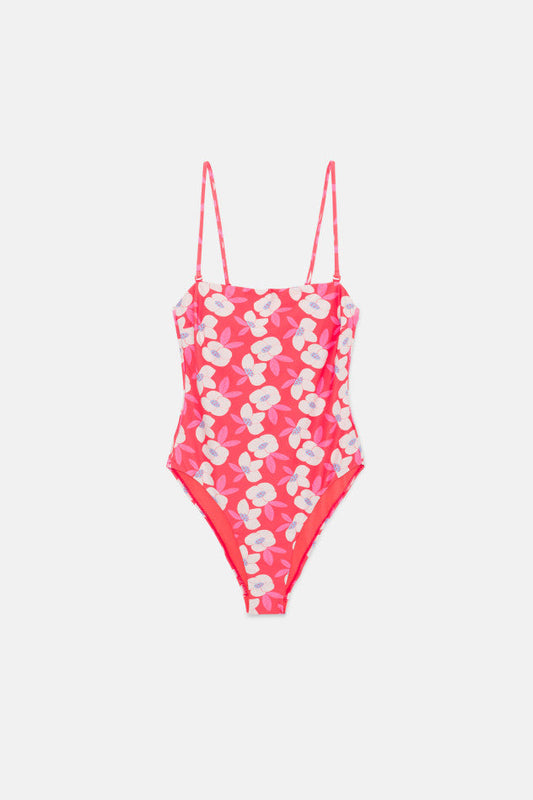 COSTUME DA BAGNO FANTASIA FLOREALE ROSSA COMPANAI FANTASTICA