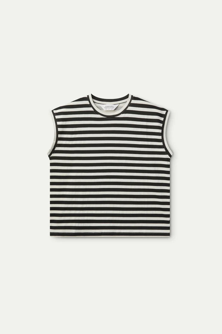 T-SHIRT RIGHE BIANCA NERA COMPANIA FANTASTICA