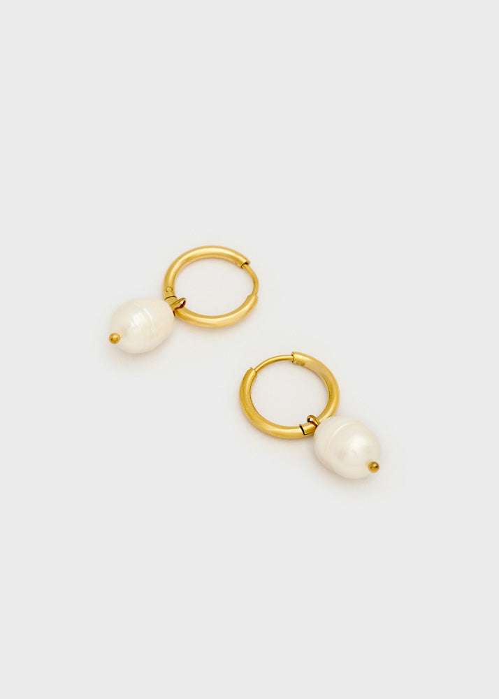 ORECCHINI CERCHIO CON PENDENTI PERLE ORO NALÍ