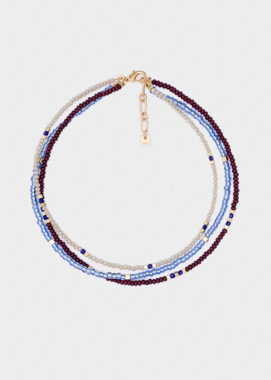 COLLANA AVERY MULTIFILO PERLINE MARRONI MIX NALÌ