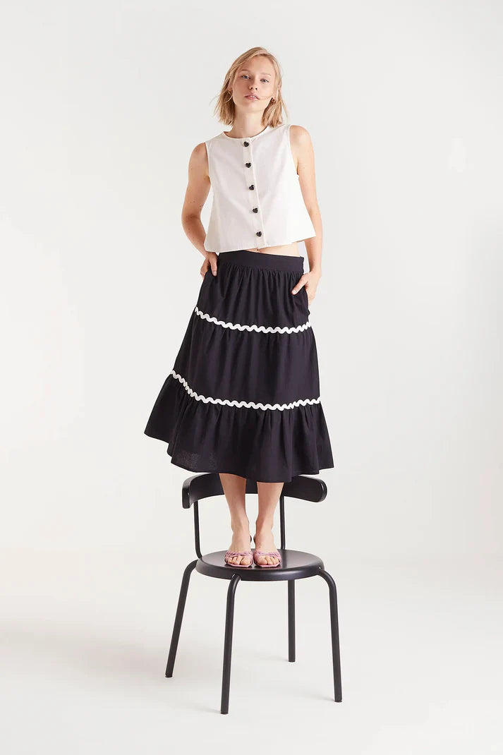 TOP BIANCO BOTTONI NERI COMPANIA FANTASTICA