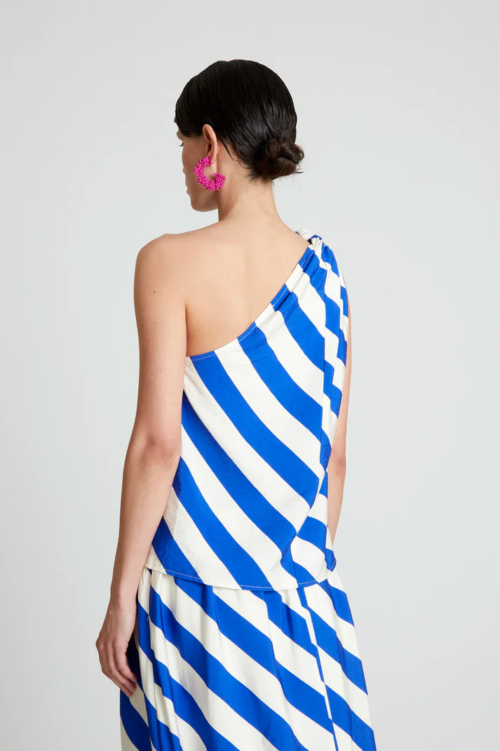 TOP ASIMMETRICO RIGA BLU COMPANIA FANTASTICA