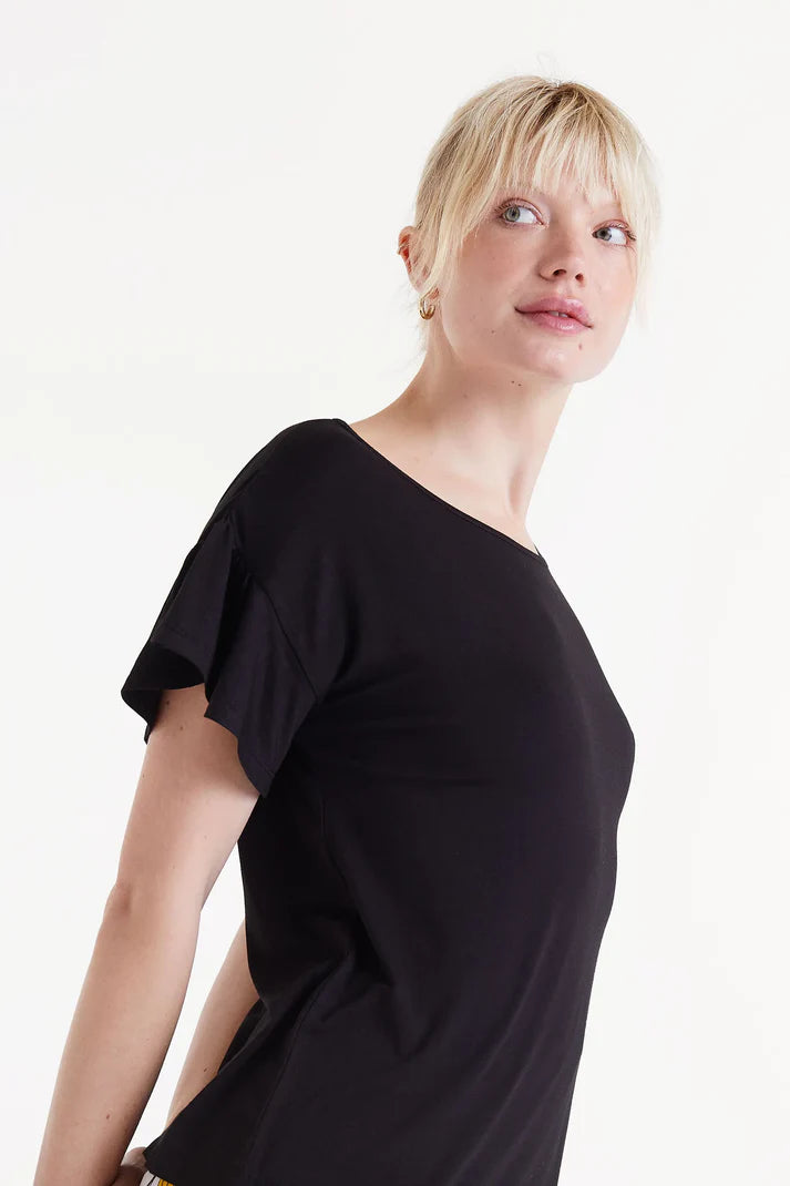 T-SHIRT VOLANT NERO COMPANIA FANATASTICA