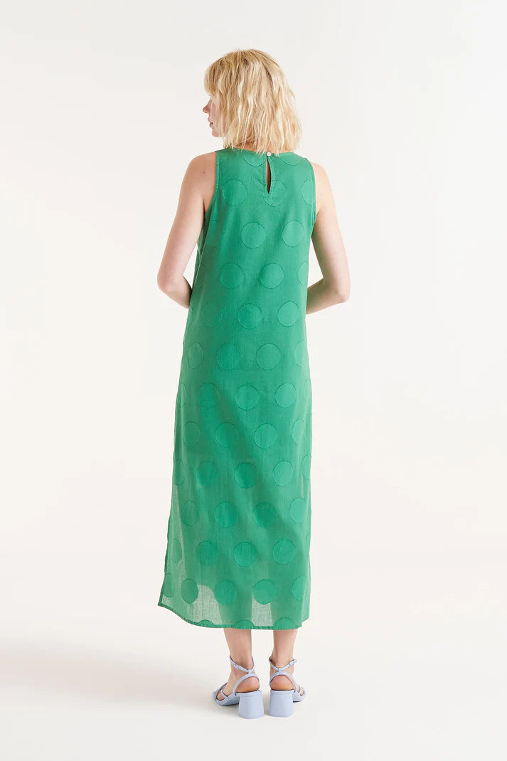 ABITO LUNGO CON POIS JACQUARD VERDE COMPANIA FANTASTICA