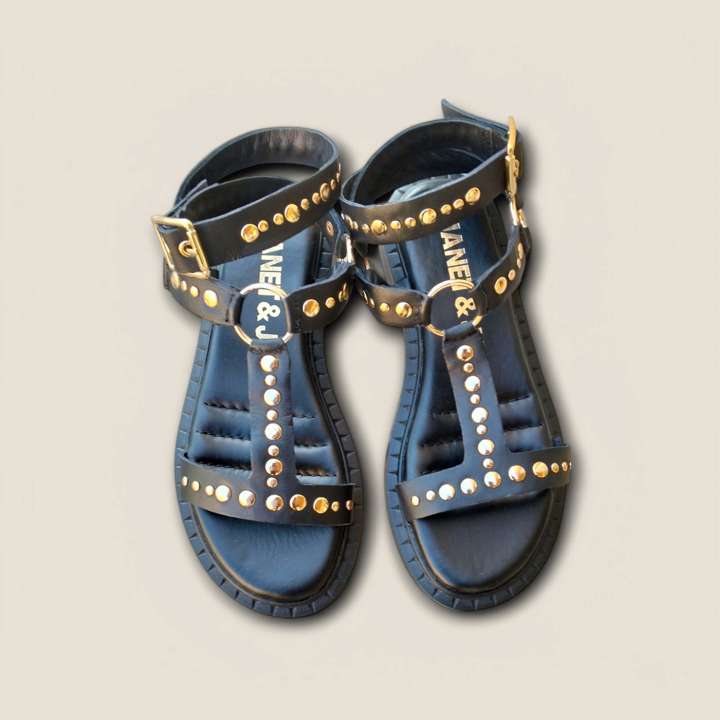 SANDALO FLAT BORCHIE ORO JANET & JANET