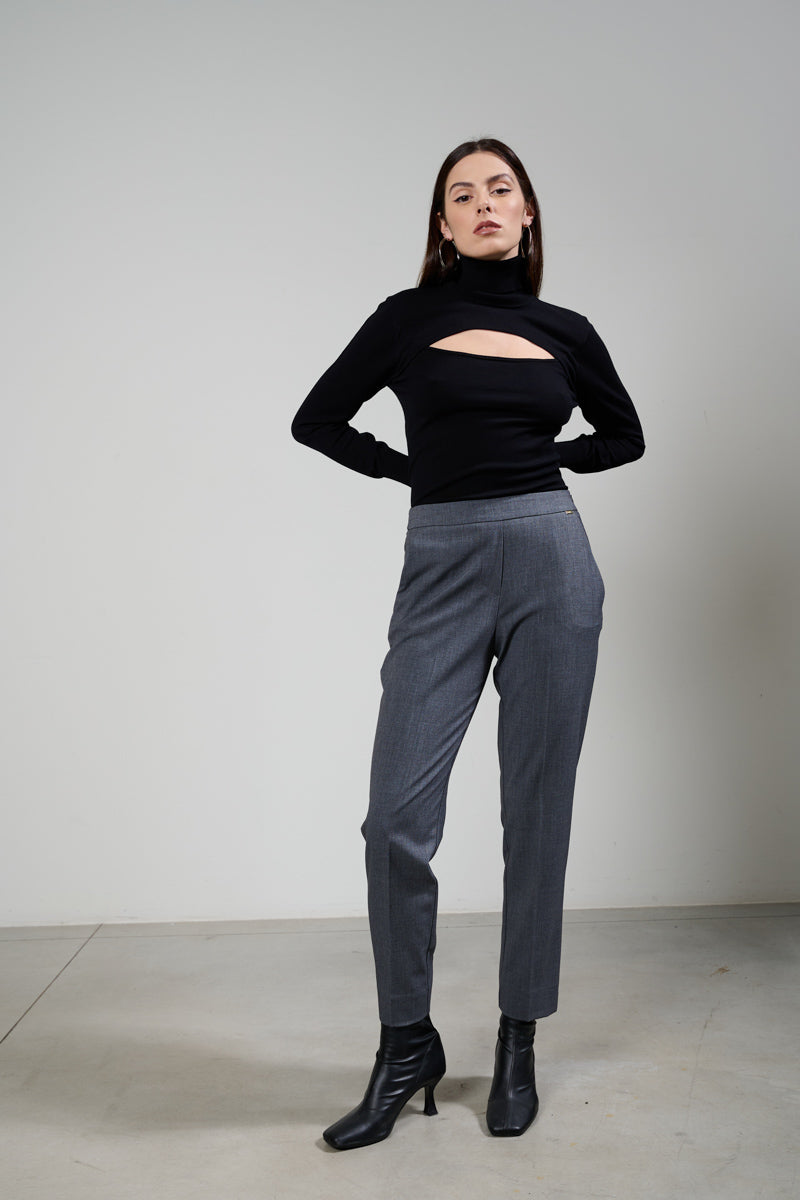 PANTALONE A SIGARETTA GRIGIO MEDIO KAOS