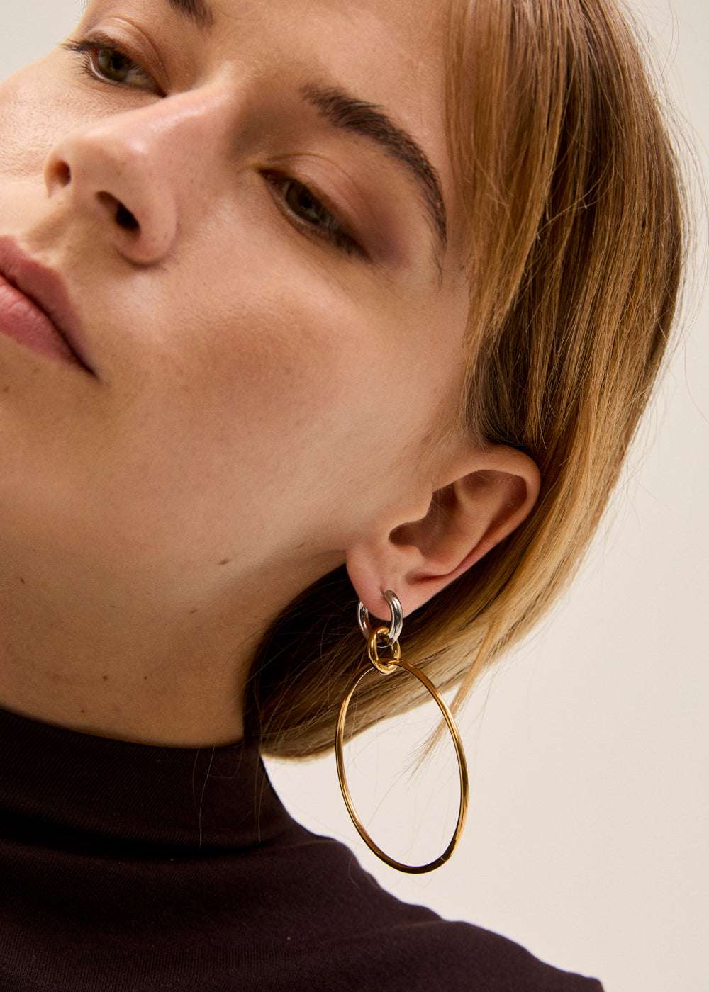 ORECCHINI CERCHIO OVER ACC.INO.PLAC.ORO 18 NALÍ