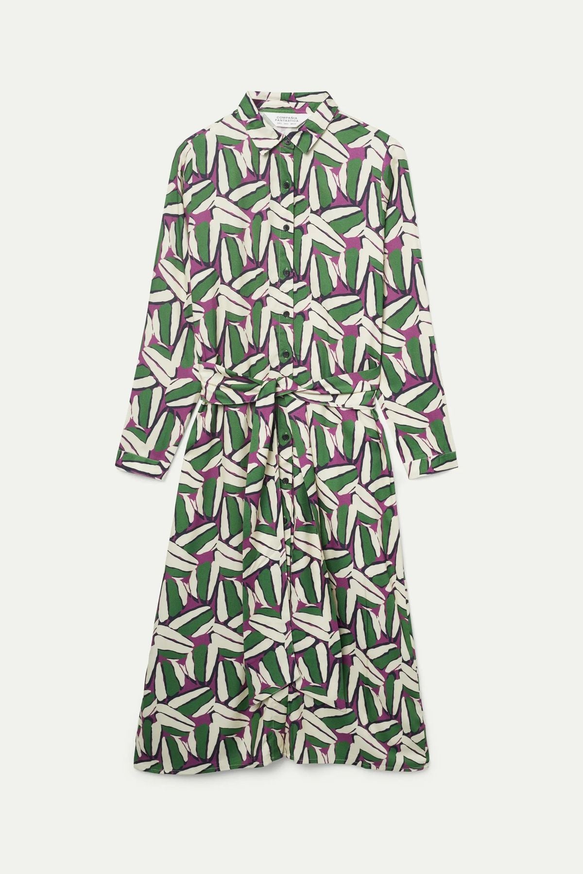 ABITO VERDE MIDI CON STAMPA GEOMETRICA COMPANIA FANTASTICA