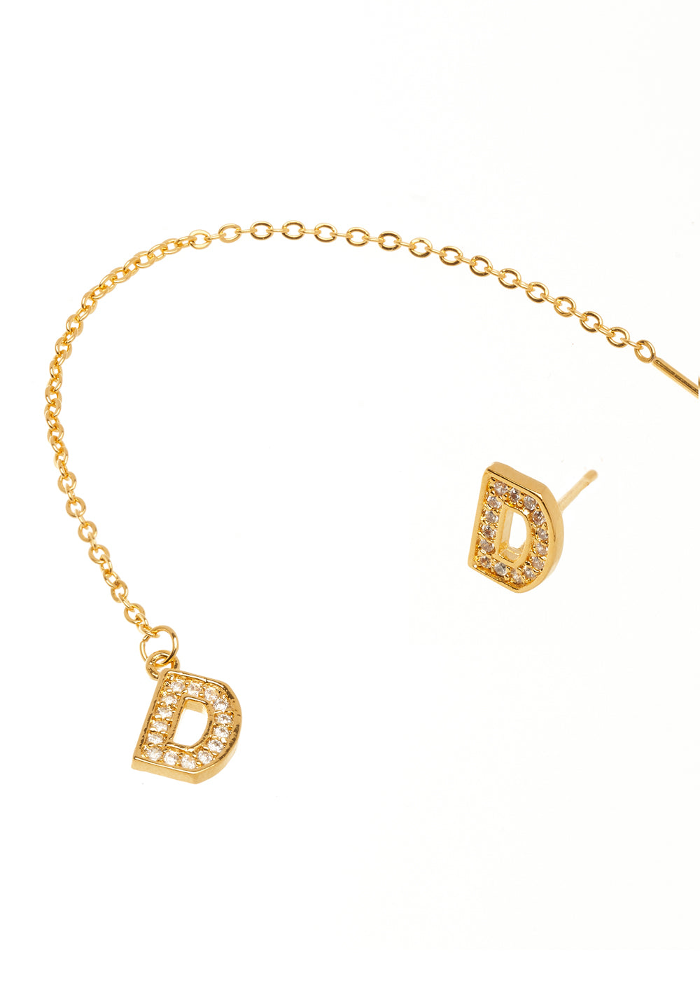 ORECCHINI LETTERA D IN ZIRCONI NALÌ