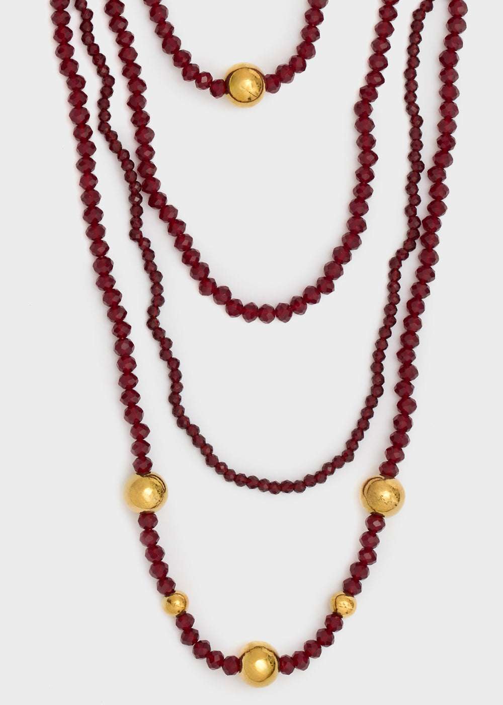 COLLANA MULTIFILO CON PERLINE ORO\BORDEAUX NALÍ