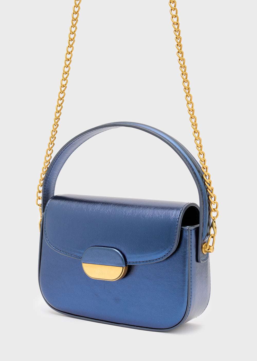BORSA GIA A MANO METALLIC BLU NALÌ
