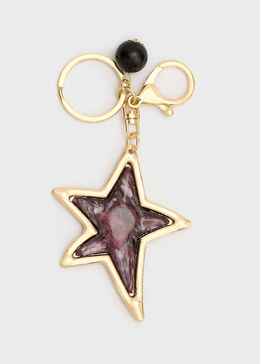 PORTACHIAVI/CHARM STAR RESINA VIOLA NALÌ