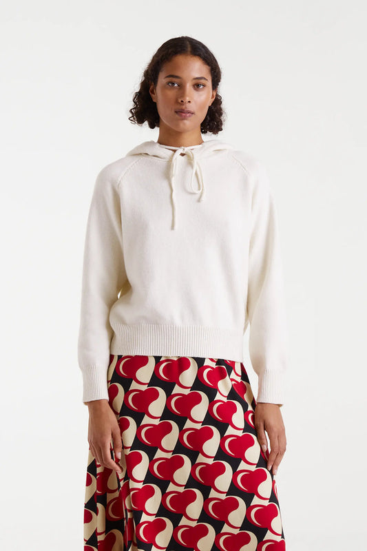 MAGLIA CON CAPPUCCIO BIANCO COMPANIA FANTASTICA