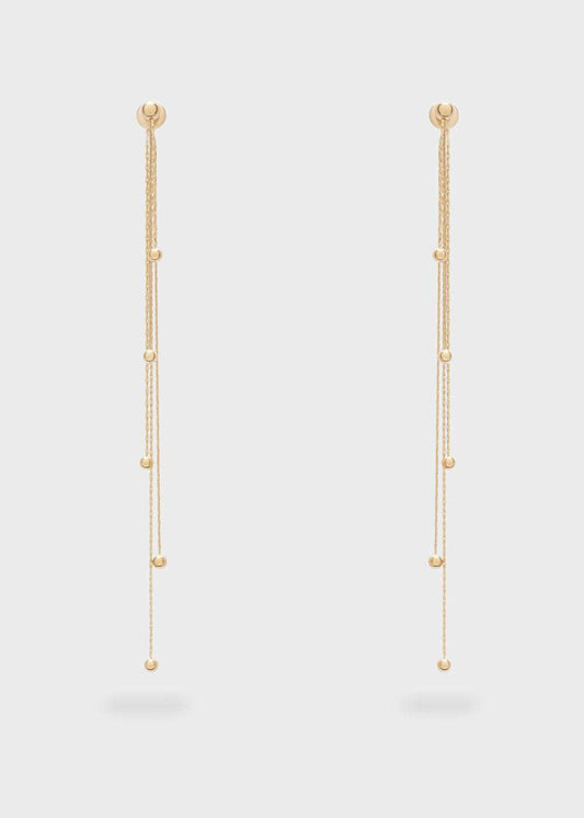 ORECCHINI LUNGHI SOTTILI SFERE ACC.INO. ORO NALÌ