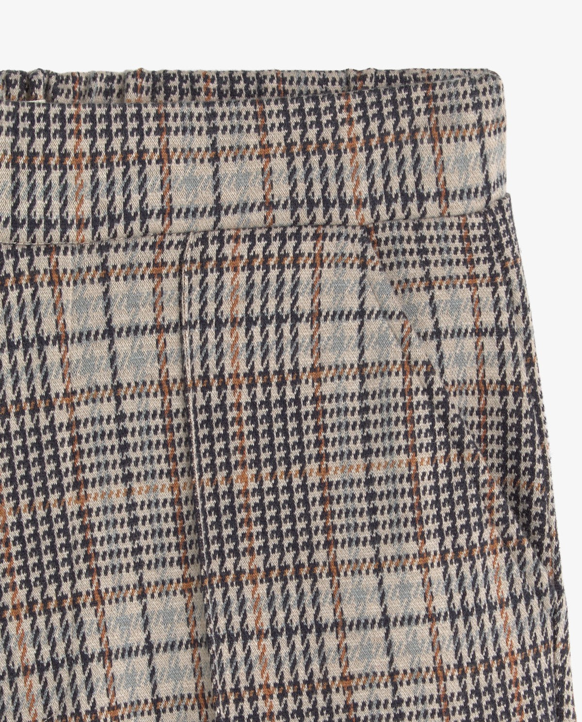 PANTALONE WHDE-LEG CHECKED FANTASIA PRINCIPE DI GALLES BEIGE MARRONE 45422-403 YERSE