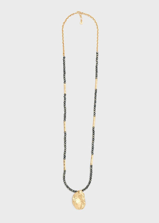 COLLANA ALMA LUNGA PERLINE GRIGIO SCURO NALÍ