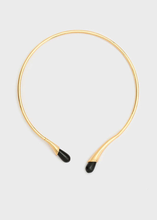 COLLANA RIGIDA IRREGOLARE ORO\NERO NALÍ