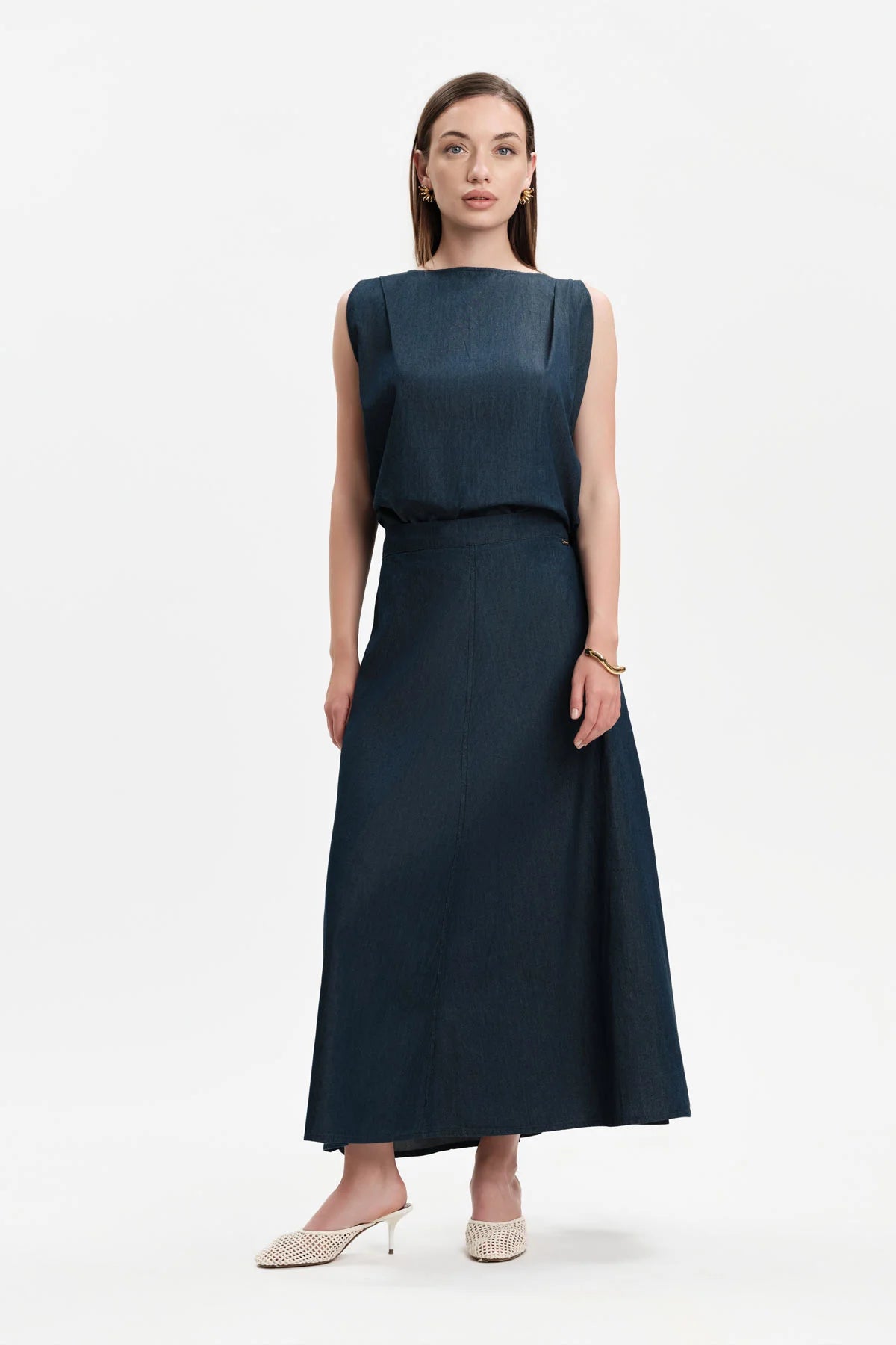 GONNA AUDRY AMPIA IN CHAMBRAY WHITE WISE