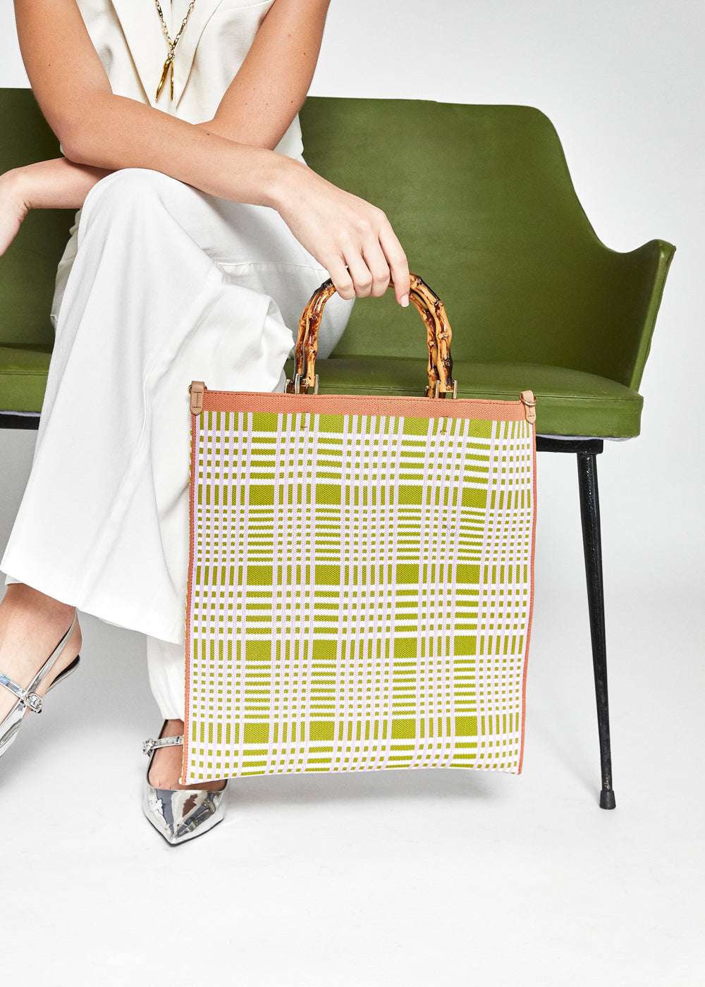 BORSA NICLA TOTE VIOLA E VERDE NALÌ