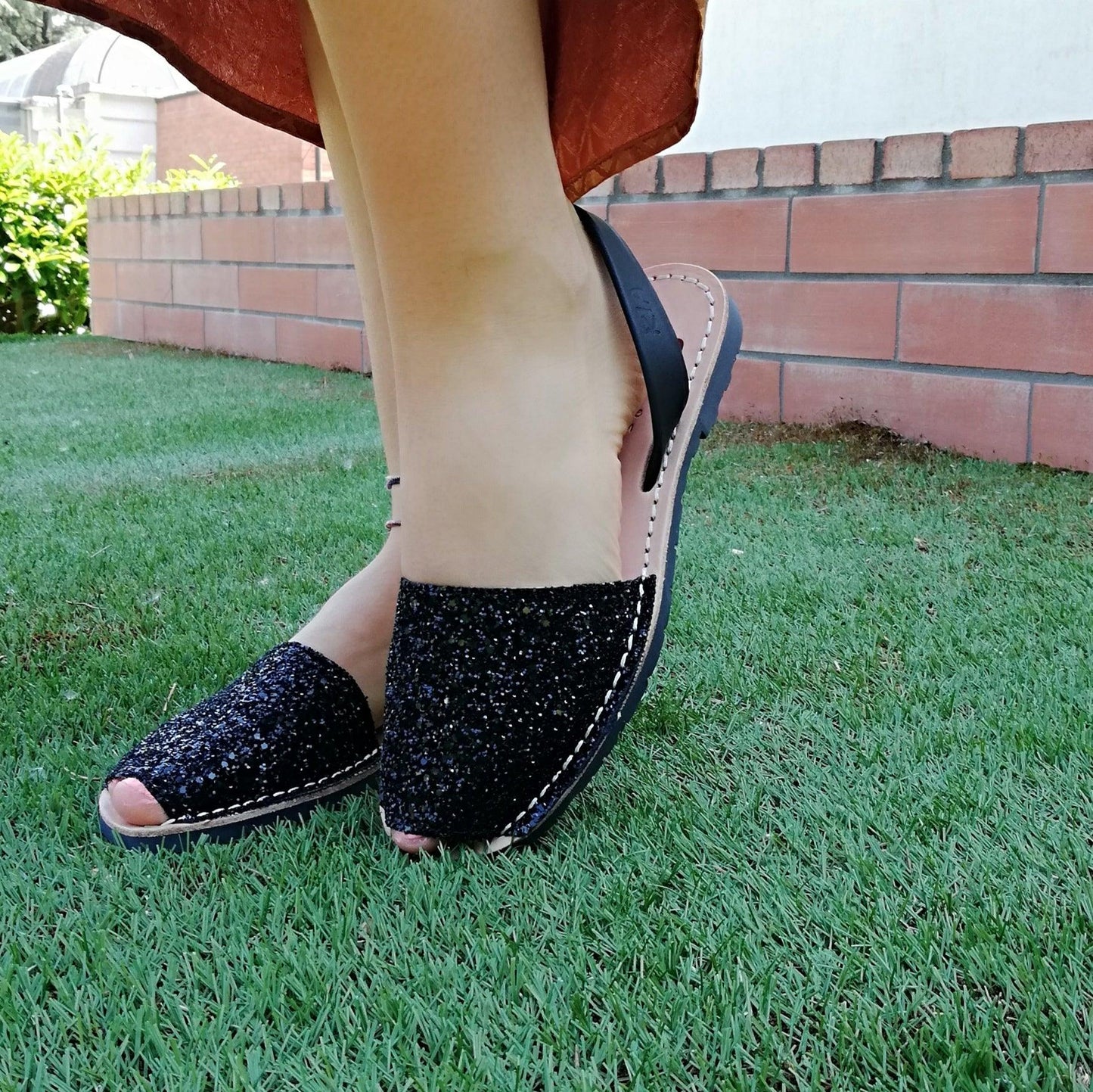 MINORKINA GLITTER NERO RIA